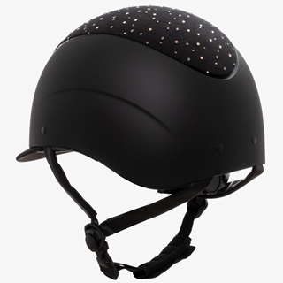 Casco EQUESTRO PRÓXIMA ROWEL color negro logo cristales rosegold talla M (55-57) - Imagen 2